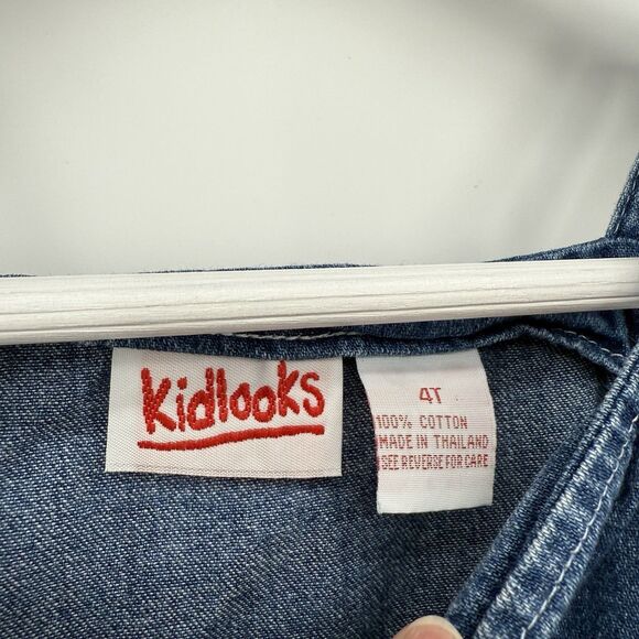 Kidlooks Denim 4T Girls Floral Embroidered Dress Cotton - Picture 7 of 8